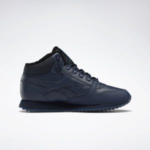 Reebok Classic Leather Mid Ripple Turnschuhe Herren - Navy/Königsblau - DE 693-JCE